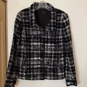 Ann Taylor Black and White Checkered Blazer